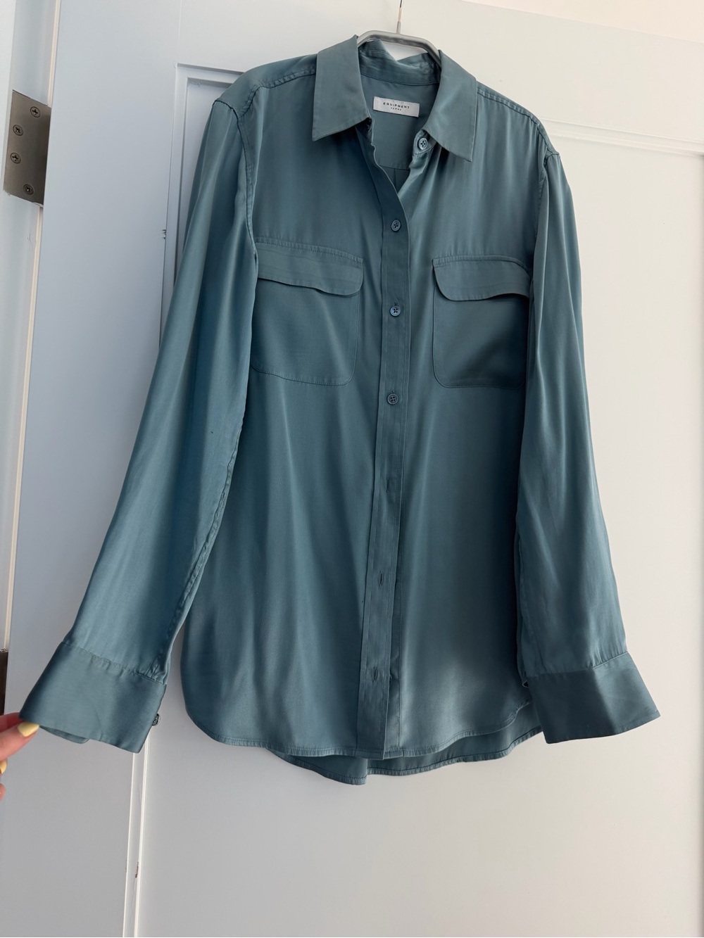 Equipment Slate Blue Silk Button-Down Blouse